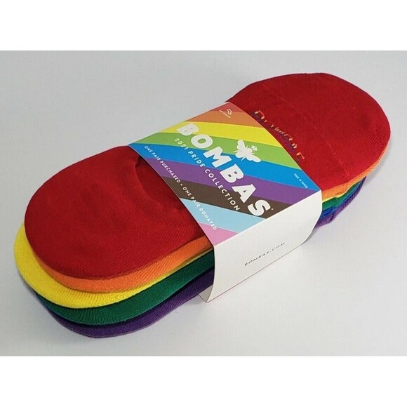 Bombas Accessories - 6-Pack Rainbow Bombas 2021 Pride Collection Medium Unisex No-Show NEW